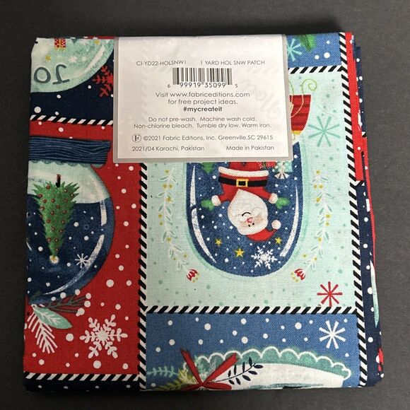 Create It 100% Cotton Fabric Assorted Lot Of 3 36”x 42” Christmas Santa Reindeer - Picture 6 of 8